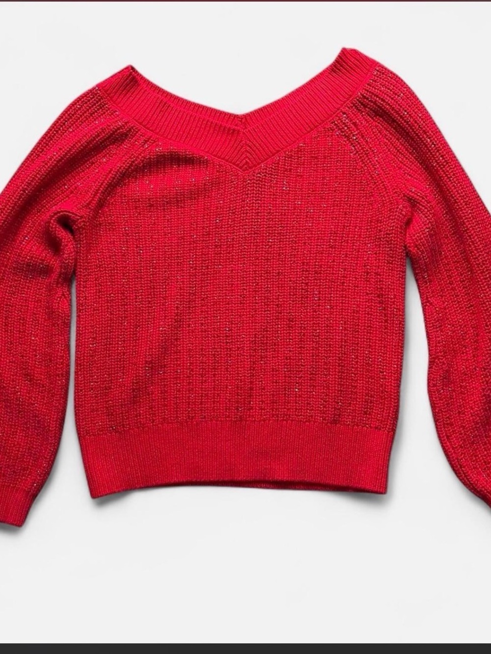 INC International Concepts Bright Red V-Neck Sweater
